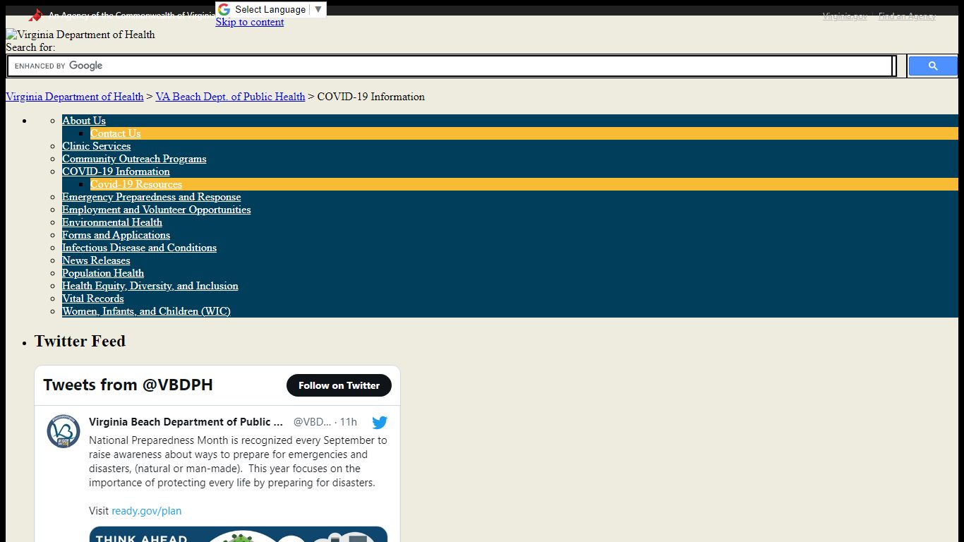 COVID-19 Information - VA Beach Dept. of Public Health